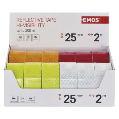 EMOS Reflexní páska 25 mm x 2m 12 ks