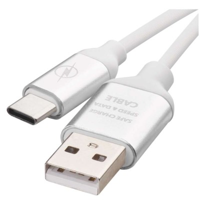 Levně EMOS SM7025W USB kabel 2.0 A/M - C/M 1m bílý