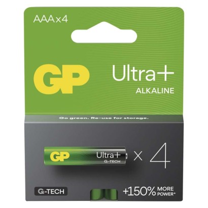 Levně Alkalická baterie GP Ultra Plus AAA (LR03), 4 ks