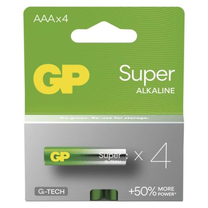 Levně Alkalická baterie GP Super AAA (LR03), 4 ks
