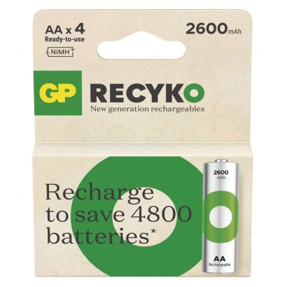 Levně Nabíjecí baterie GP ReCyko 2600 AA (HR6), 4 ks 1032224260
