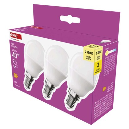 LED žárovka Classic Mini Globe / E14 / 4,2 W (40 W) / 470 lm / teplá bílá