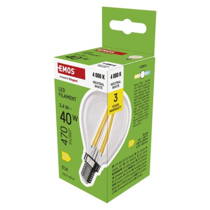 LED žárovka Filament Mini Globe / E14 / 3,4 W (40 W) / 470 lm / neutrální bílá