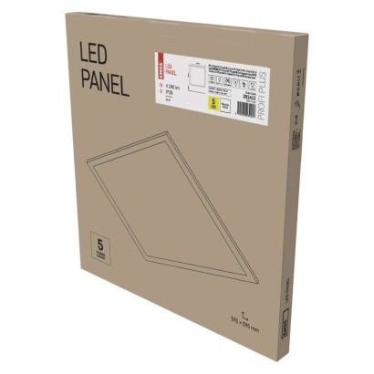 LED panel 60×60, čtvercový vestavný bílý, 40W neutrální bílá, Emergency