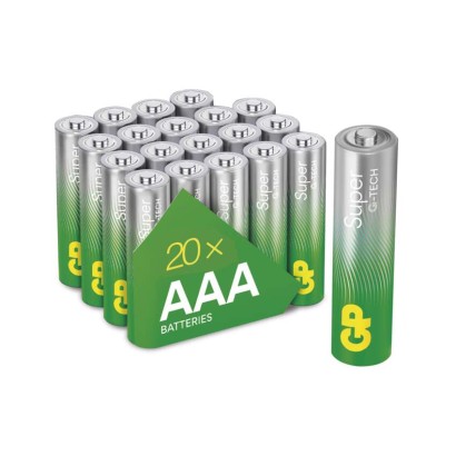 Alkalická baterie GP Super Alkaline AAA (LR03), 20 ks