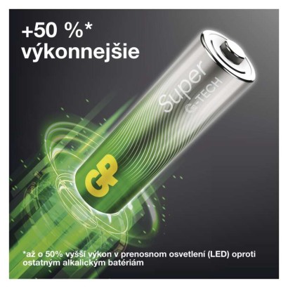 Alkalická batéria GP Super LR6 (AA), 20 ks