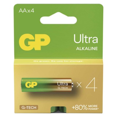 Alkalická baterie GP Ultra AA (LR6), 4 ks