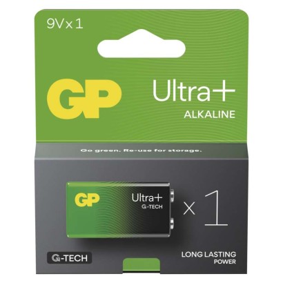 Alkalická baterie GP Ultra Plus 9V (6LF22), 1 ks