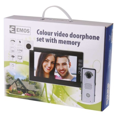 Domácí videotelefon EMOS s pamětí, barevná sada, H1018