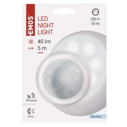 LED noční světlo P3304 s pohybovým čidlem do zásuvky
