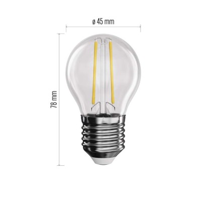 EMOS LED žárovka Filament Mini Globe 1,8W E14 neutrální bílá