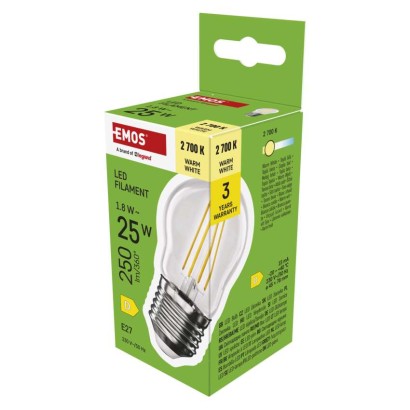 EMOS LED žárovka Filament Mini Globe / E27 / 1,8 W (25 W) /