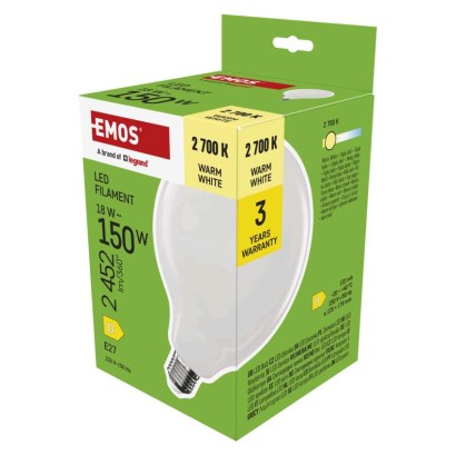 EMOS LED žárovka Filament G125 / E27 / 18 W (150 W) / 2452 l