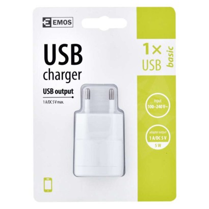 Univerzální USB adaptér BASIC do sítě 1A (5W) max.