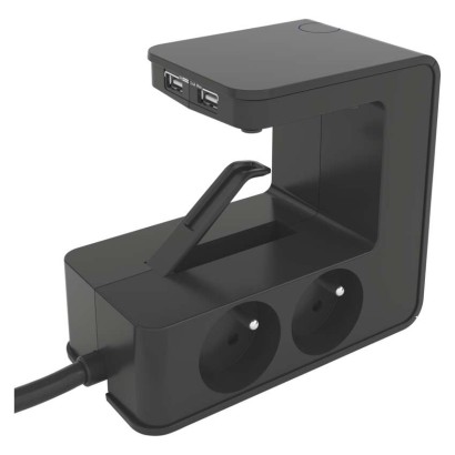 Legrand prodlužovací kabel 1,5 m / 4 zásuvky / s USB / černá / PVC / 1,5 mm2