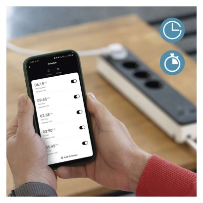 GoSmart Okos hosszabbító-elosztó 2 m/4 konnektorral/kapcs./PVC/USB-vel és wifivel/1,5 mm2