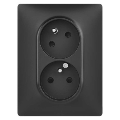 Legrand Valena Life zásuvka dvojnásobná, černá