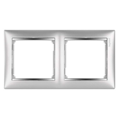 Legrand Valena rámik dvojnásobný, strieborný s pruhom