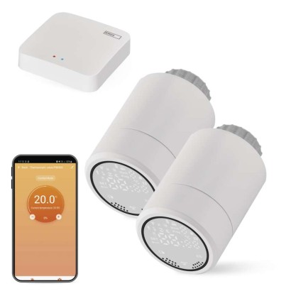 Sada GoSmart: 2x digitální termostatická hlavice P5630S ZigBee, 1x ZigBee brána