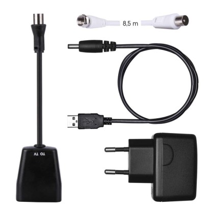 Antena zewnętrzna EM-VO6, 0–80 km DVB-T2, DAB, filtr LTE/4G