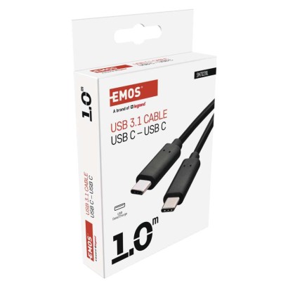 Kabel USB 3.1, wtyk C - C, szybkie ładowanie, transmisja danych, 1 m, czarny