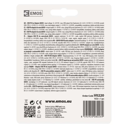 Ładowarka samochodowa USB 3A (30 W) max. 