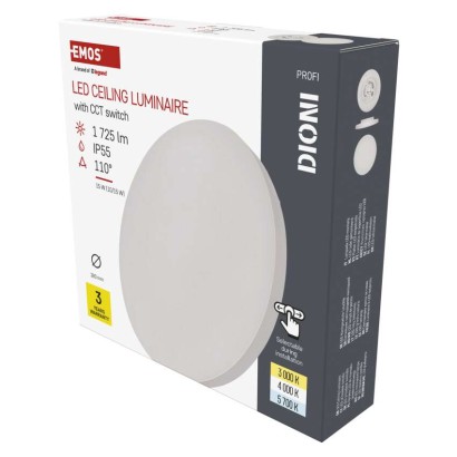 LED přisazené svítidlo DIONI kruhové, bílé, 15W, se změnou CCT