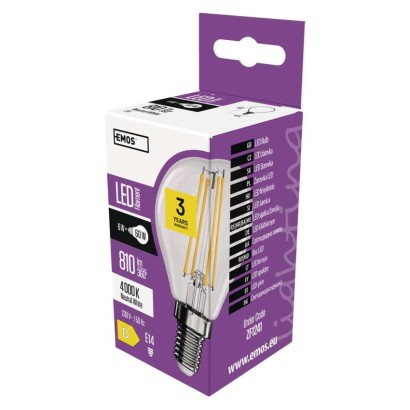 LED spuldze Filament Mini Globe / E14 / 6 W (60 W) / 810 lm / neitrāli balta