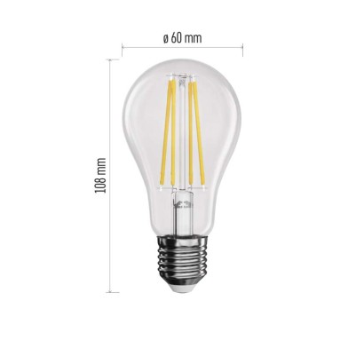 LED žárovka Filament A60 / E27 / 3,4 W (40 W) / 470 lm / teplá bílá