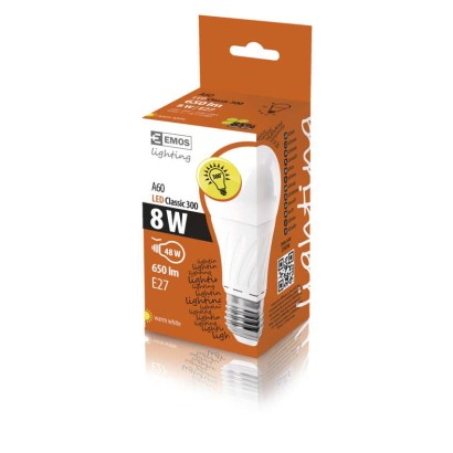 LED žárovka Classic A60 8W E27 teplá bílá