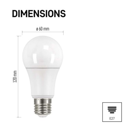 LED žárovka Classic A60 / E27 / 10,7 W (75 W) / 1 060 lm / studená bílá