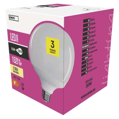 LED izzó Classic gömb / E27 / 15,3 W (100 W) / 1 521 lm / meleg fehér