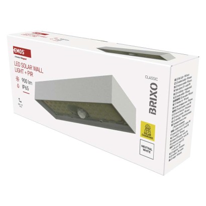 LED gaismeklis BRIXO ar PIR, white, neitrāli balts
