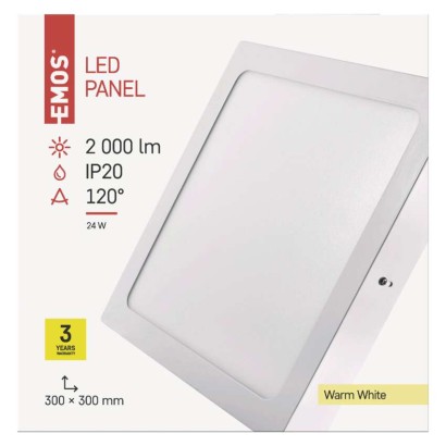4 + 1 LED panel nadometni kvadratni 24W WW