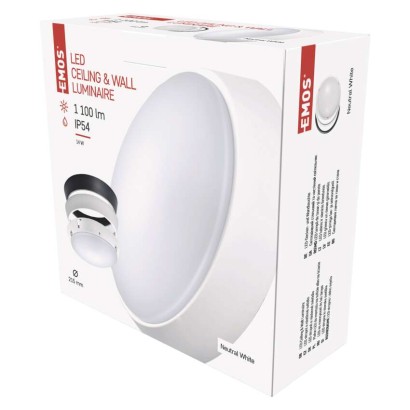 LED lampa ZURI, 22 cm, 14 W, neitrāli balta, IP54