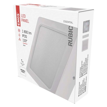 LED lampa RUBIC, 17 x 17 cm, 18 W, neitrāli balta