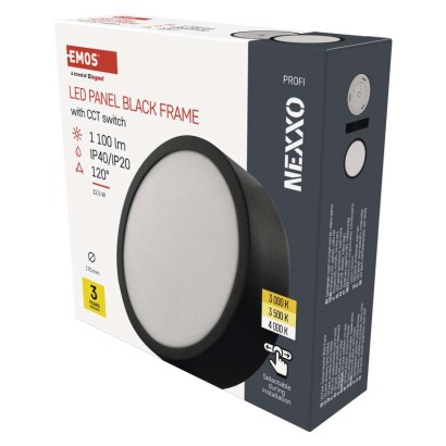 LED lampa NEXXO, melna, 17 cm, 12,5 W, silti/neitrāli balta