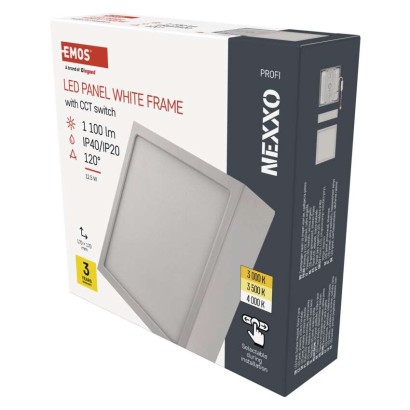 LED lampa NEXXO, balta, 17 x 17 cm, 12,5 W, silti/neitrāli balta