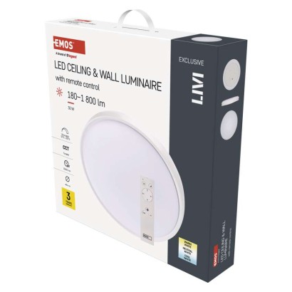 LED gaismeklis LIVI 40 cm, 30 W, silti auksti balts, ar tālvadības pulti, regulējams ar tā