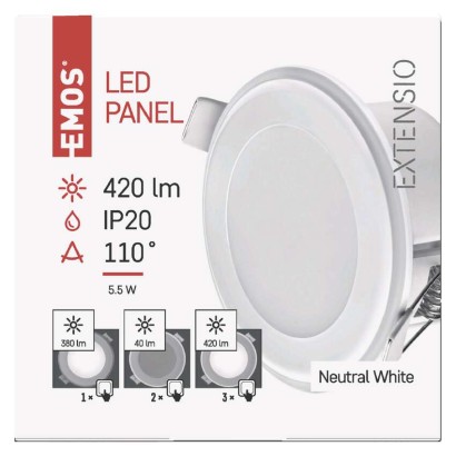 EMOS LED panel EXTENSIO beépíthető 5.5W 420lm IP20 természetes fehér