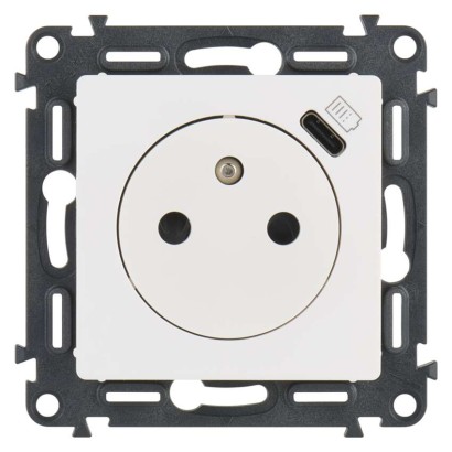 Legrand Valena Life zásuvka jednonásobná, USB-C, bílá