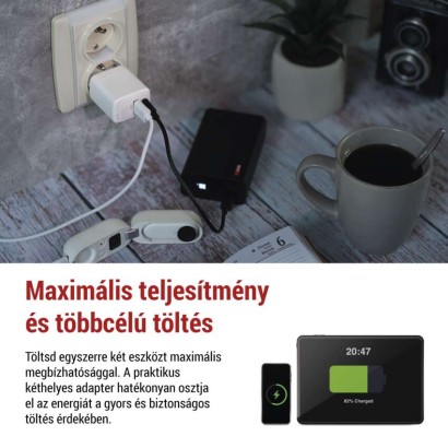 EMOS Univerzális USB töltő GaN PD 20 W max.