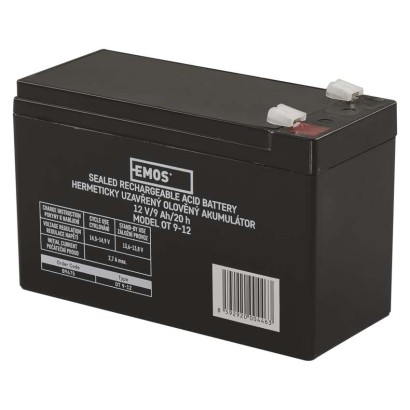 SLA (sandari švino rūgšties) baterija, 12 V / 9 Ah, 6,3 mm faston