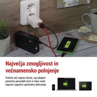USB polnilec hišni GaN PD 45 W max.
