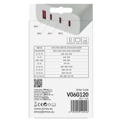 Ładowarka USB GaN PD 120 W max.