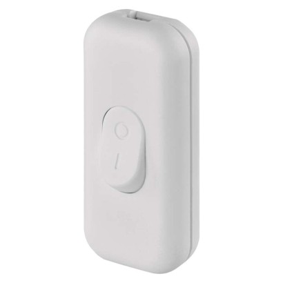 Spínač jednopólový šňůrový průchozí bílý