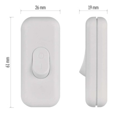 Spínač jednopólový šňůrový průchozí bílý