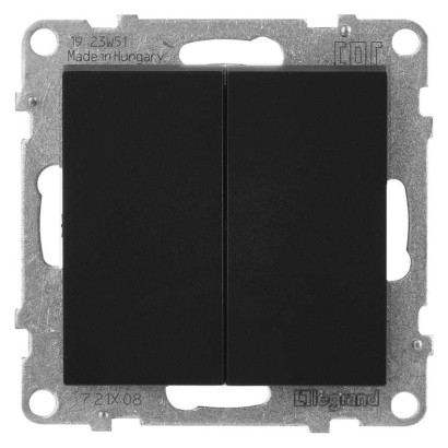 Legrand Suno Přepínač dvojitý střídavý č. 6+6, černý