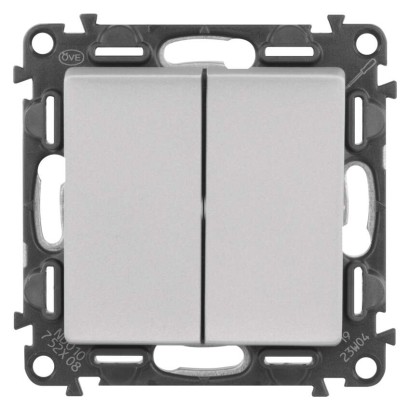 Legrand Valena Life vypínač dvojitý striedavý č. 6+6, hliník