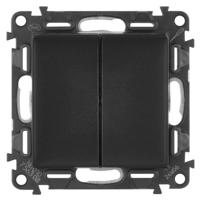 Legrand Valena Life přepínač dvojitý střídavý č. 6+6, černá